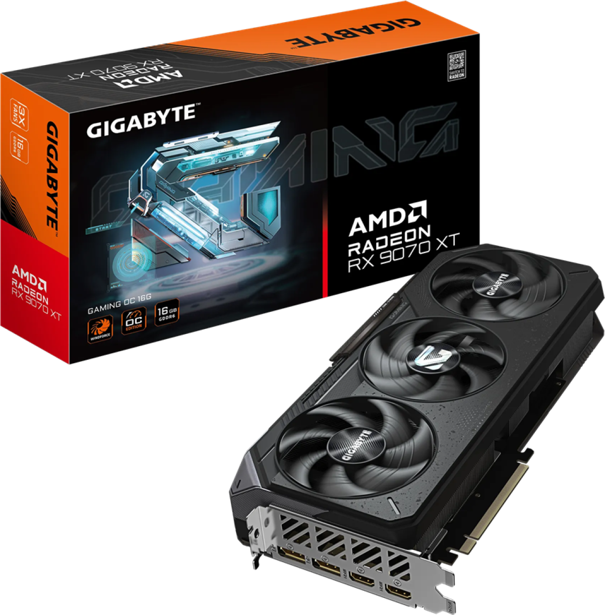 Видеокарта GIGABYTE Radeon™ RX 9070 XT GAMING OC - 16 GB GDDR6, 850 W, 8-пинов, 2 х DisplayPort 2.1a, 2 х HDMI 2.1bна ниска цена с бърза доставка - BestPC.BG