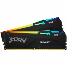Памет Kingston FURY Beast RGB 16GB (2 x 8GB) DDR5, 5600MT/s CL40; KF556C40BBAK2-16на ниска цена с бърза доставка - BestPC.BG