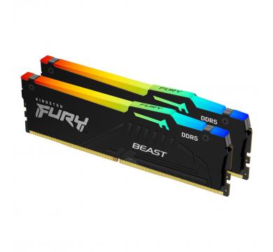 Памет Kingston 32GB 6400MT-s DDR5 CL32 DIMM (Kit of 2) FURY Beast RGB EXPOна ниска цена с бърза доставка - BestPC.BG