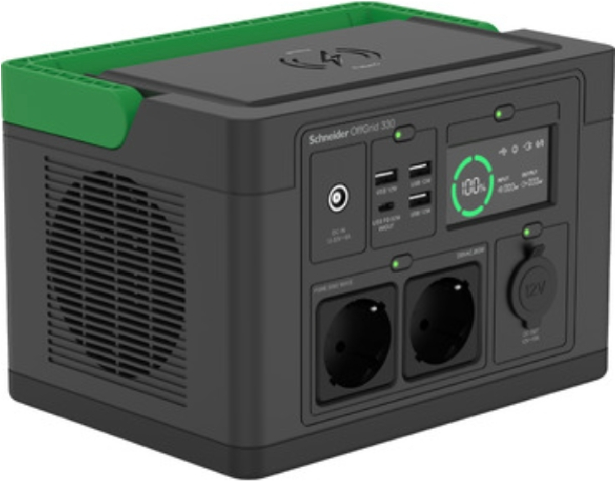 Продукт Schneider OffGrid Portable Power Station 330, 332Wh Lithium-ion, 2 Schuko, Sinewaveна ниска цена с бърза доставка - BestPC.BG