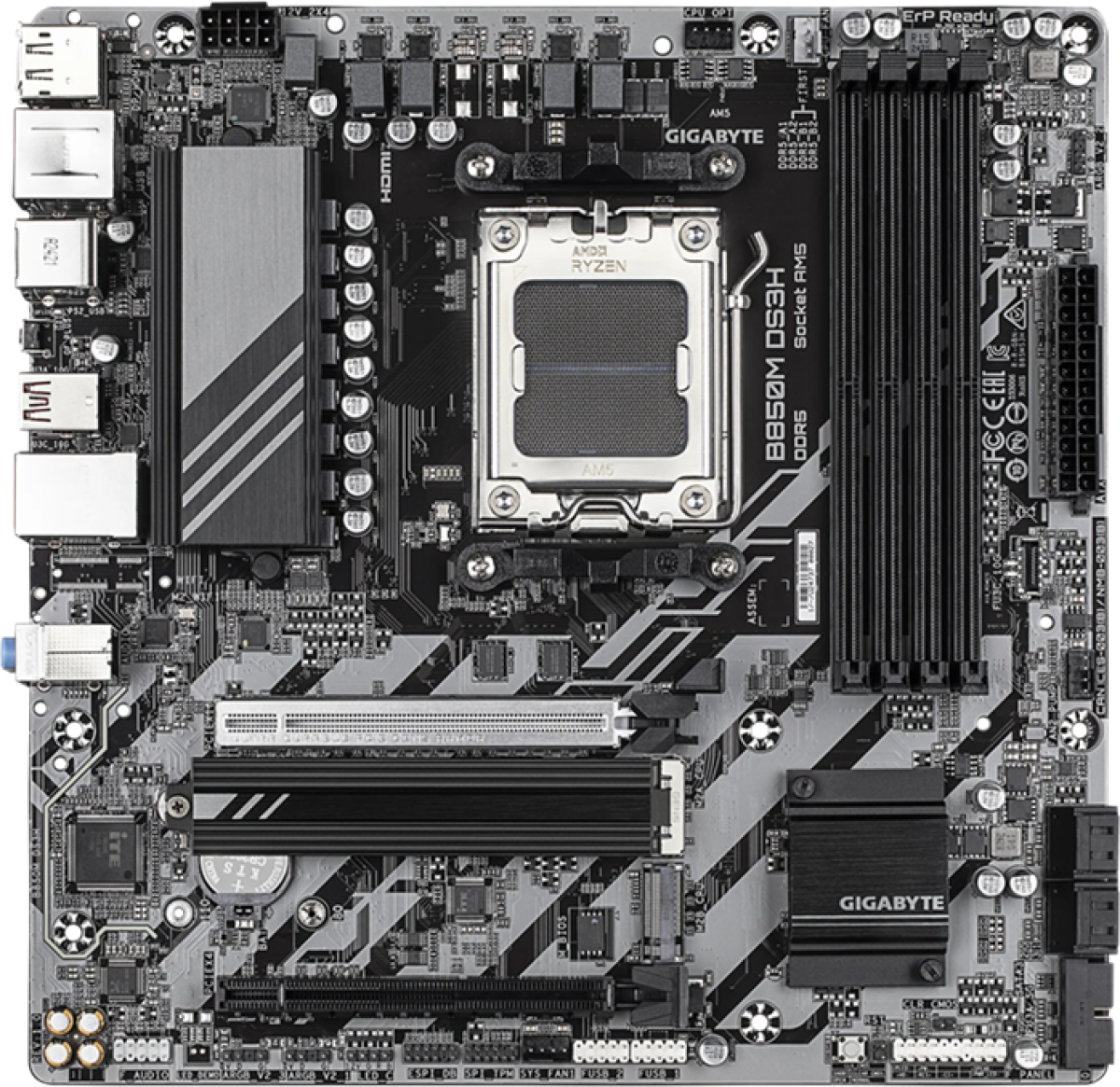 Дънна платка GIGABYTE B850M DS3H, B850, AM5, DDR5, PCI-E 5.0, (DP&HDMI), 4x SATA 6Gb/s, 4x M.2 slots, USB 3.2 Gen 2, 2.5GbE LAN, micro ATXна ниска цена с бърза доставка - BestPC.BG