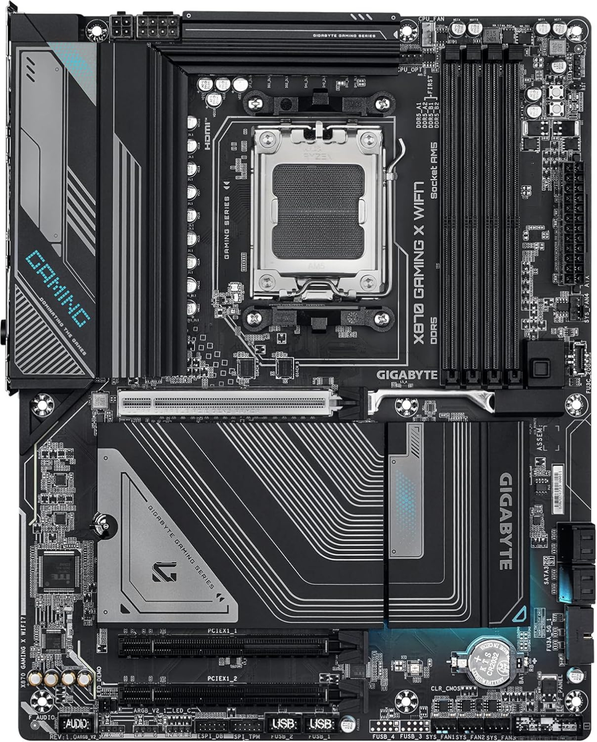 Дънна платка GIGABYTE X870 GAMING X WIFI7, AM5 сокет, 4x DDR5 слота, До 256 GB, ATXна ниска цена с бърза доставка - BestPC.BG