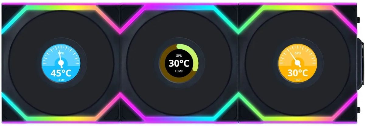 Вентилатор Lian-Li 3бр UNI FAN SL Wireless LCD ARGB PWM - 120 mm Черенна ниска цена с бърза доставка - BestPC.BG