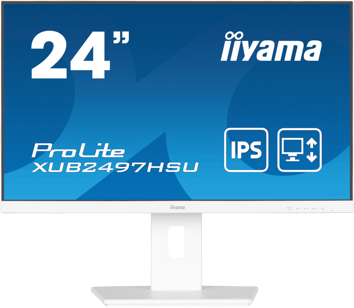 Монитор IIYAMA XUB2497HSU-W2, 23.8\'\', IPS panel, AG, 16:9, FHD 1920x1080, 300cd/m2, 1300:1, 100Hz, 1ms, HDMI, DP, 2x USBна ниска цена с бърза доставка - BestPC.BG