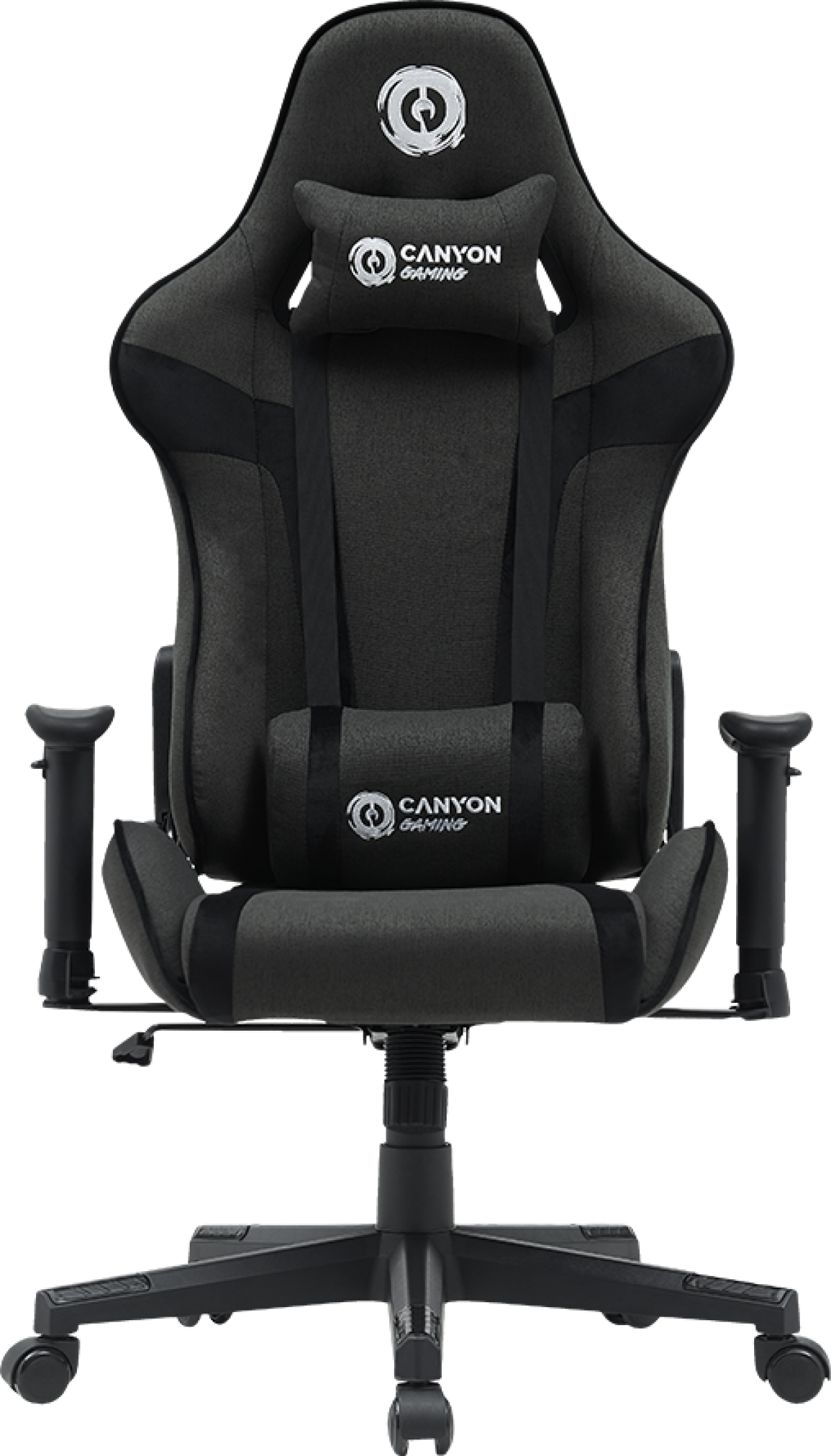 Геймърски стол Canyon Crest FCH01 Fabric Grey - Газов амортисьор клас 4, 2D регулируеми подлакътници, лумбални възглавници, до 150 кг.на ниска цена с бърза доставка - BestPC.BG