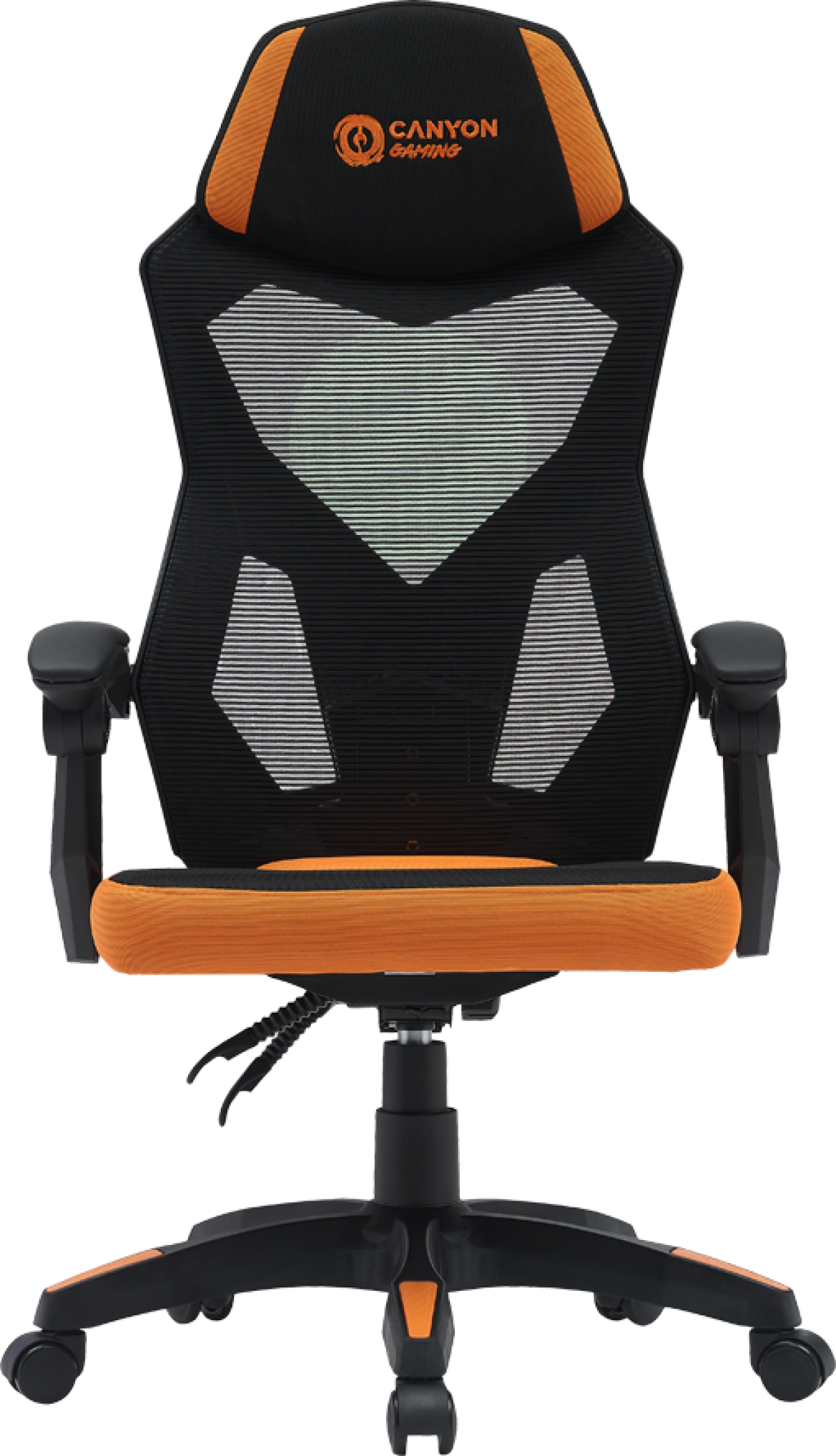 Геймърски стол CANYON gaming chair Wave MCH02 Mesh Черен/Оранжев цвятна ниска цена с бърза доставка - BestPC.BG