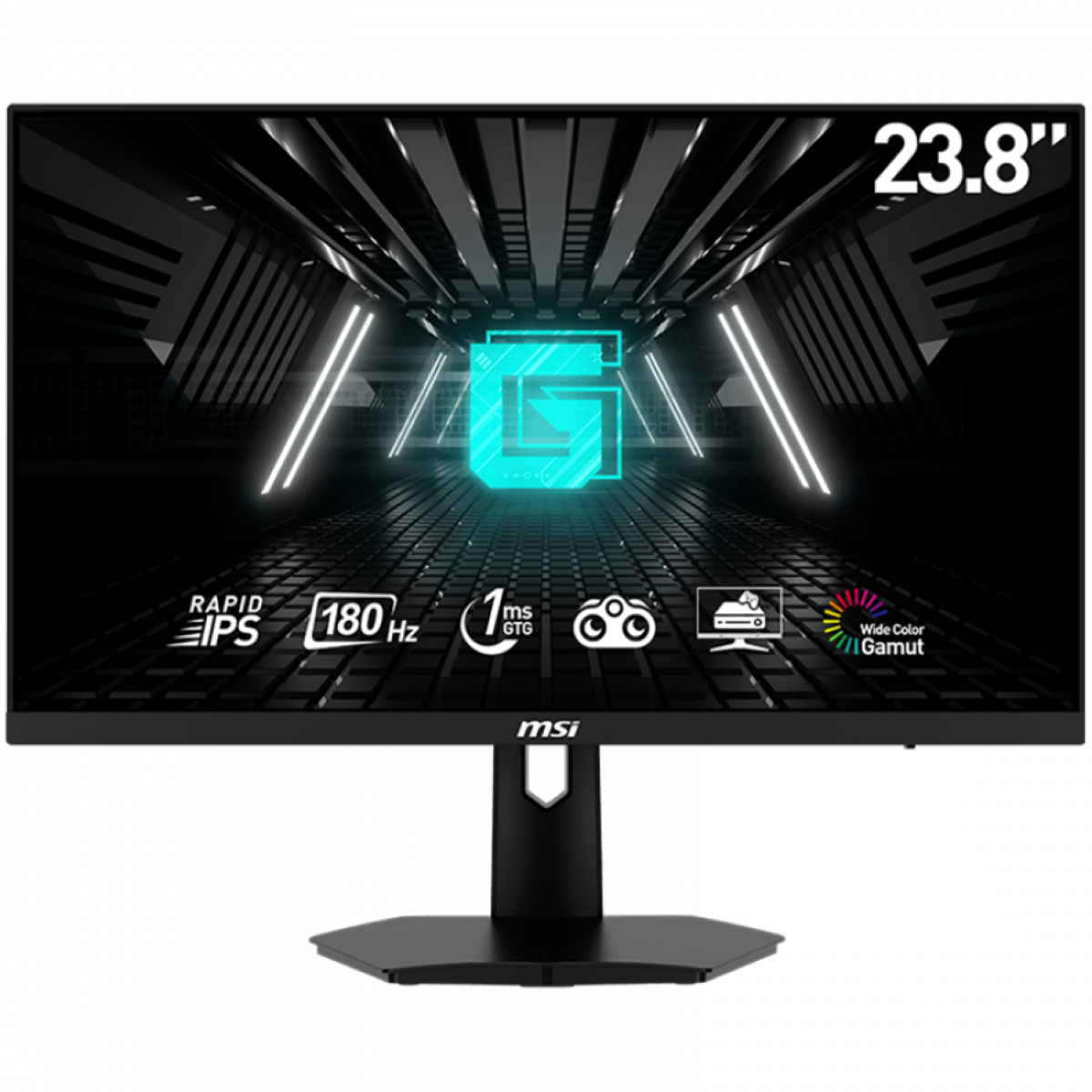 Монитор MSI G244F E2 - 23.8", 1920 x 1080 FHD, 16:9, 180 Hz, Rapid IPS Anti-glare, 1ms, 300nits, 1000:1, 1x DP, 2x HDMI, Черенна ниска цена с бърза доставка - BestPC.BG