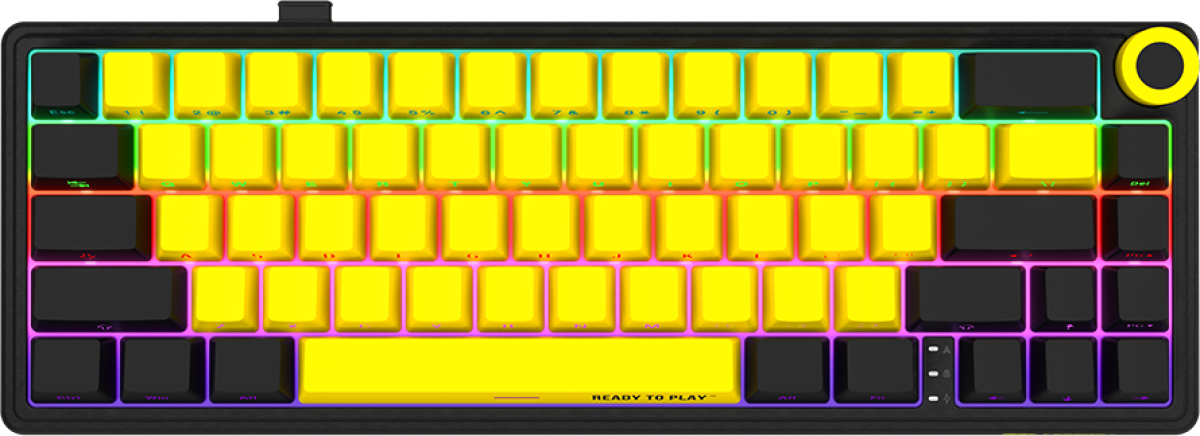 Клавиатура Геймърска Lorgar KBP70MW, Безжична, Механична, Toxic Purple Linear суичове, RGB подсветка, USB, Черно - жълтана ниска цена с бърза доставка - BestPC.BG