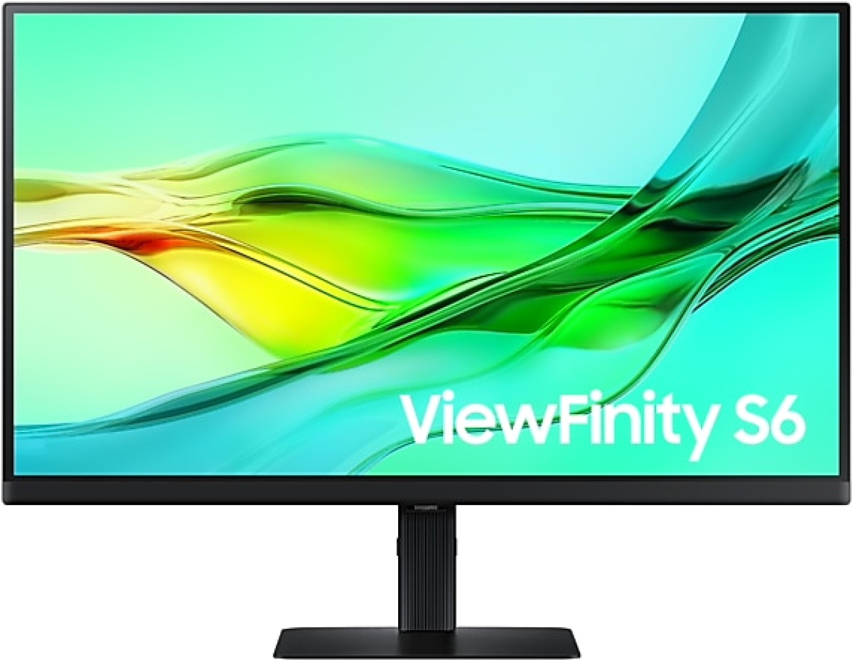 Монитор Samsung ViewFinity S6 S60UD LS24D600UAUXEN - 24", 2560 x 1440 QHD, 16:9, 350 cd/㎡, 1000:1, 5 мсек, Макс. 100 Hz, Черенна ниска цена с бърза доставка - BestPC.BG