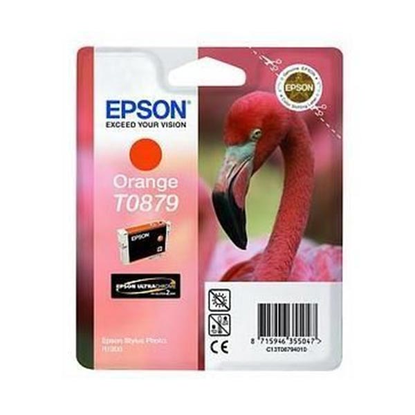 Касета с мастило Epson Патрон T0879, Stylus Photo R1900, 11.4 ml, Orangeна ниска цена с бърза доставка - BestPC.BG