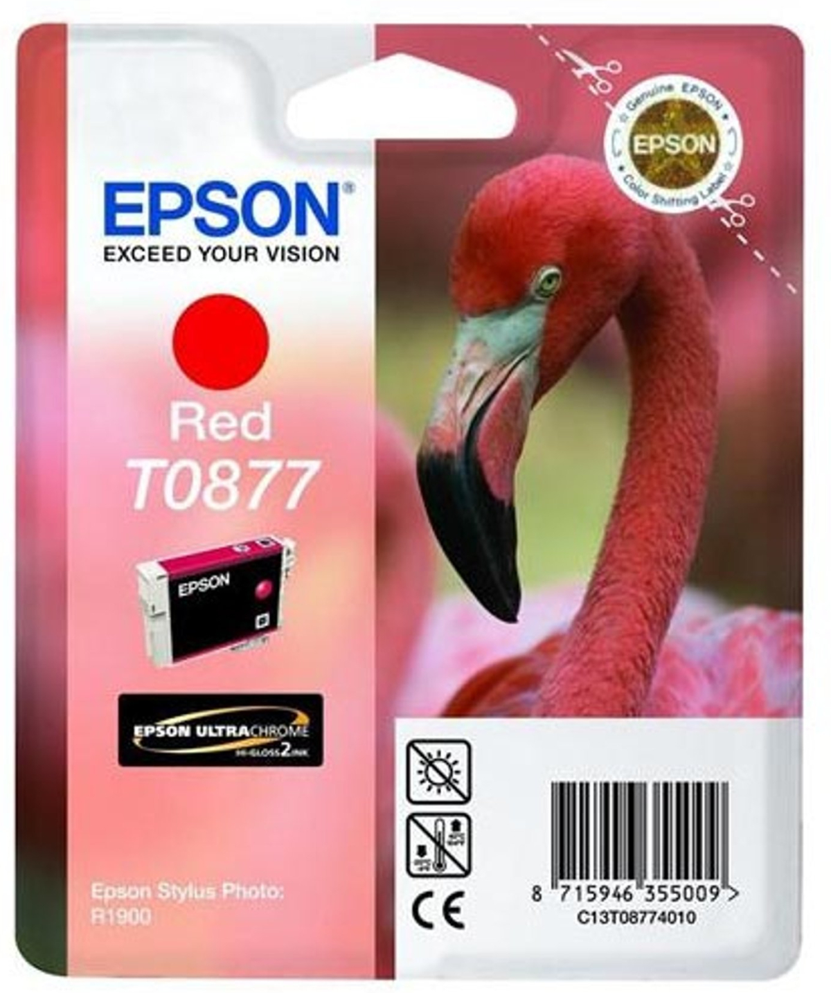 Касета с мастило Epson Патрон T0877, Stylus Photo R1900, 11.4 ml, Redна ниска цена с бърза доставка - BestPC.BG
