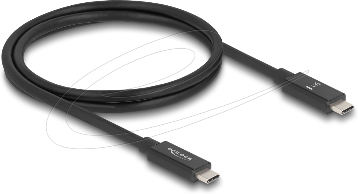Delock Кабел E-Marker USB-C, 80 Gbps, 16K 60 Hz, PD 3.1 240 W, 1 m, черенна ниска цена с бърза доставка - BestPC.BG
