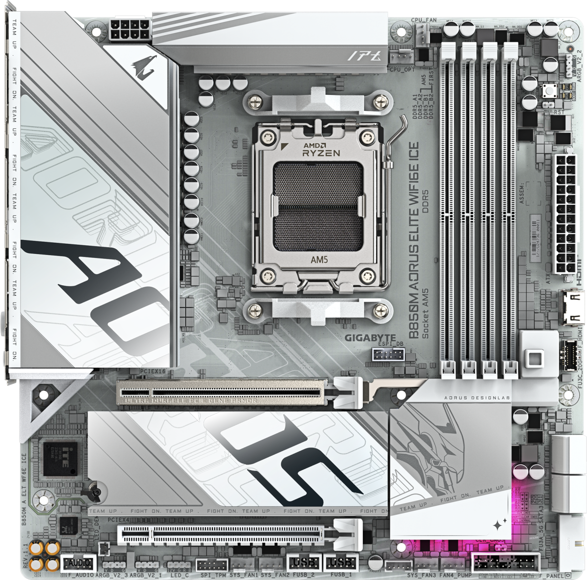 Дънна платка GIGABYTE B850M AORUS ELITE WIF6E ICE socket AM5на ниска цена с бърза доставка - BestPC.BG