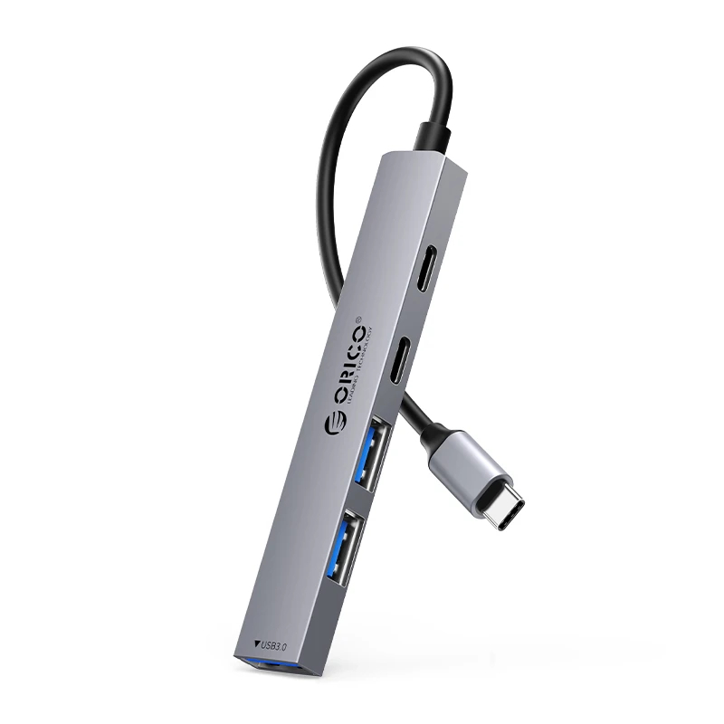 Orico хъб HUB USB-C 5 port - USB3.0 x 1, USB2.0 x 2, USB-C x 2, Aluminium - YSB4-U2-GYна ниска цена с бърза доставка - BestPC.BG