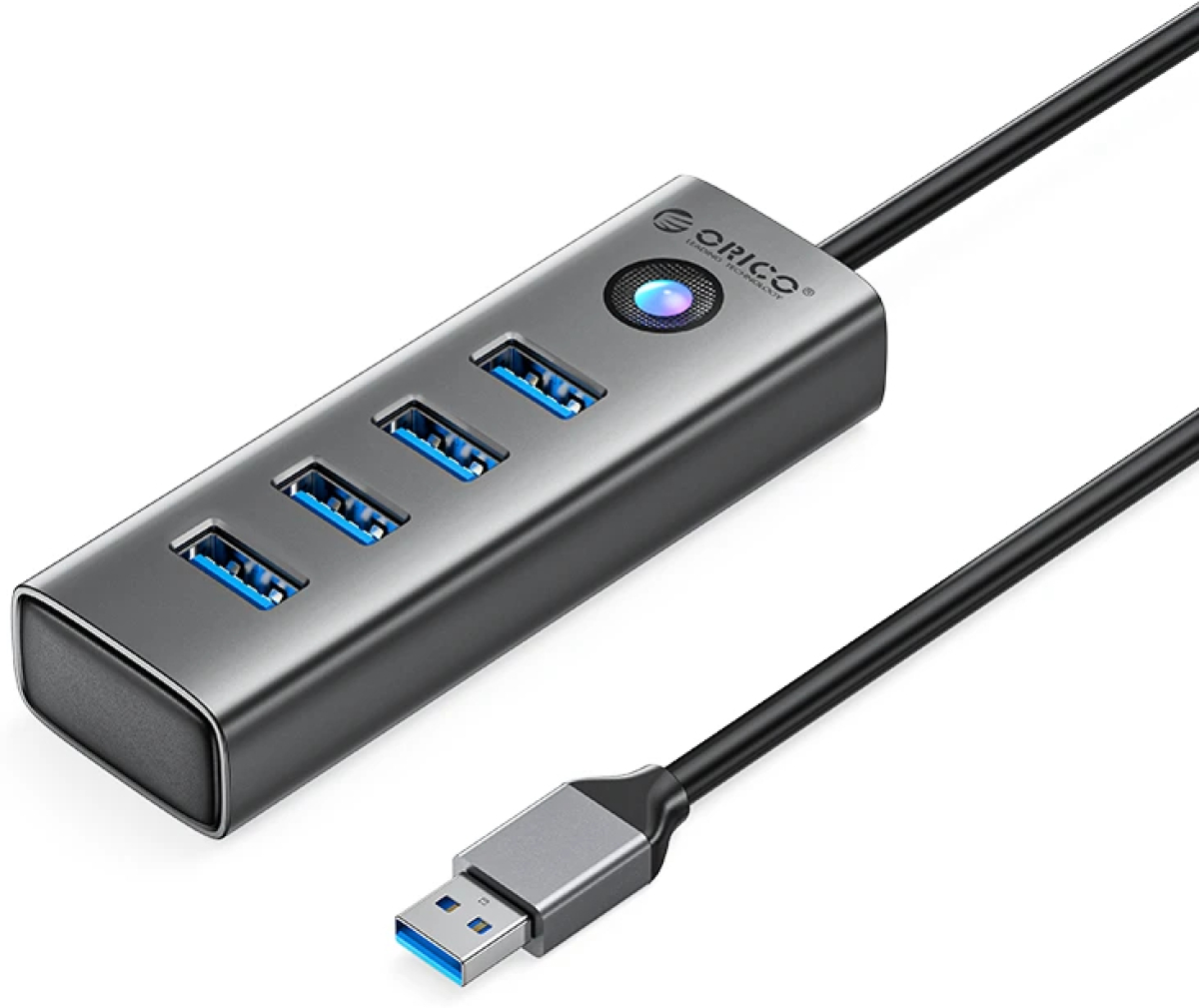 Orico хъб HUB USB3.0 4 port, Aluminium, Grey - PDD4U-U3-015-GYна ниска цена с бърза доставка - BestPC.BG