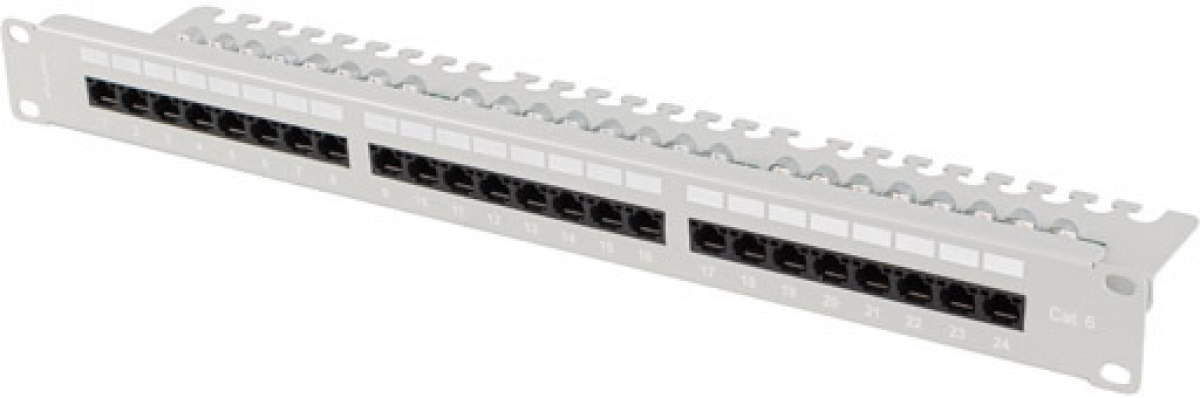 Пач панел Lanberg patch panel 24 port 1U 19" CAT.6 utp with cable organizer greyна ниска цена с бърза доставка - BestPC.BG