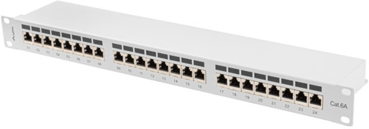 Пач панел Lanberg patch panel 24 port 1U 19" CAT.6a ftp with cable organizer shielded greyна ниска цена с бърза доставка - BestPC.BG