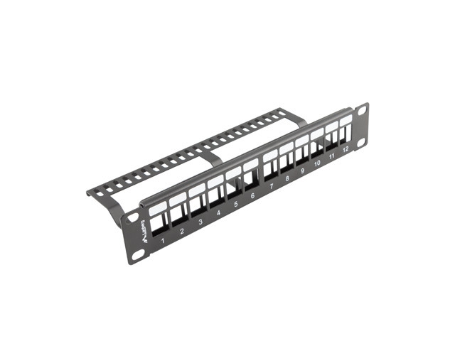 Пач панел Lanberg patch panel blank 12 port 1U with organizer for keystone modules blackна ниска цена с бърза доставка - BestPC.BG