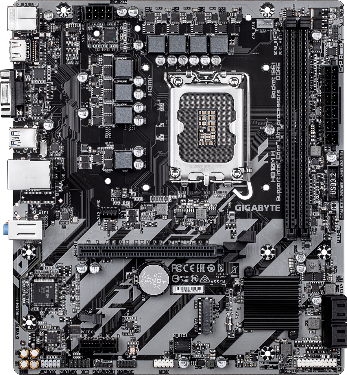 Дънна платка GIGABYTE H810M H, LGA 1851, DDR5на ниска цена с бърза доставка - BestPC.BG