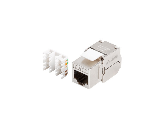 Конектор / букса Lanberg keystone module toolless rj45 CAT.7 ftp 180°на ниска цена с бърза доставка - BestPC.BG