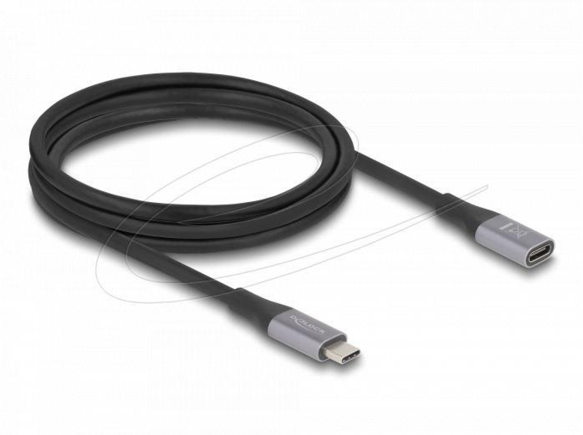 Delock Удължителен кабел USB-C, 40 Gbps, PD 240W, 2 м, сивна ниска цена с бърза доставка - BestPC.BG