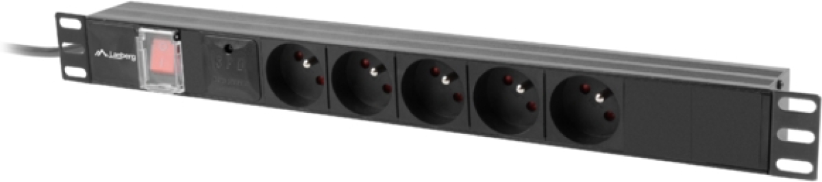 Контакт за шкаф Lanberg power distribution unit (pdu) 19" 1U 10a 2m 5x french outlets black c14на ниска цена с бърза доставка - BestPC.BG