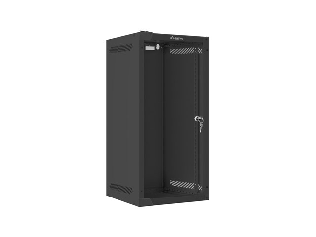Шкаф за техника - Rack Lanberg rack cabinet 10" wall-mount 12U-280x310 (flat pack) with glass door blackна ниска цена с бърза доставка - BestPC.BG