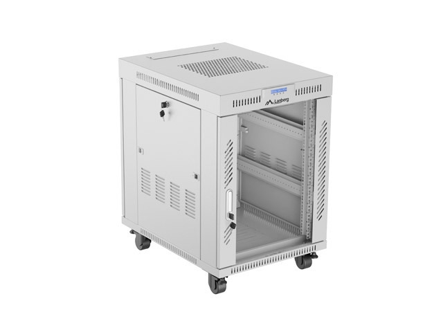 Шкаф за техника - Rack Lanberg rack cabinet 19" free-standing 15U-600x800 (flat pack) with glass door lcd grey v2на ниска цена с бърза доставка - BestPC.BG