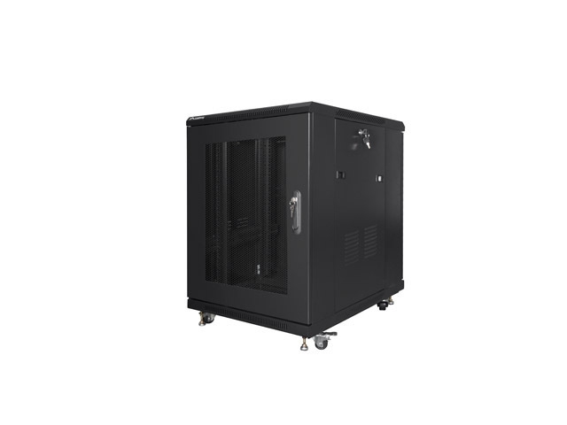 Шкаф за техника - Rack Lanberg rack cabinet 19" free-standing 15U-600x800 (flat pack) with mesh door blackна ниска цена с бърза доставка - BestPC.BG