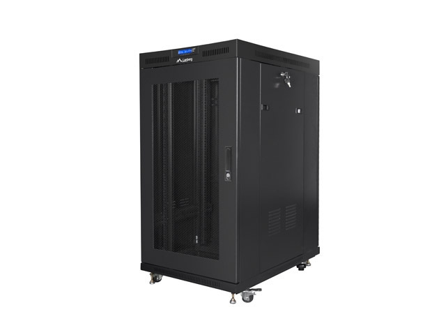 Шкаф за техника - Rack Lanberg rack cabinet 19" free-standing 22U-800x1000 (flat pack) with mesh door lcd black v2на ниска цена с бърза доставка - BestPC.BG