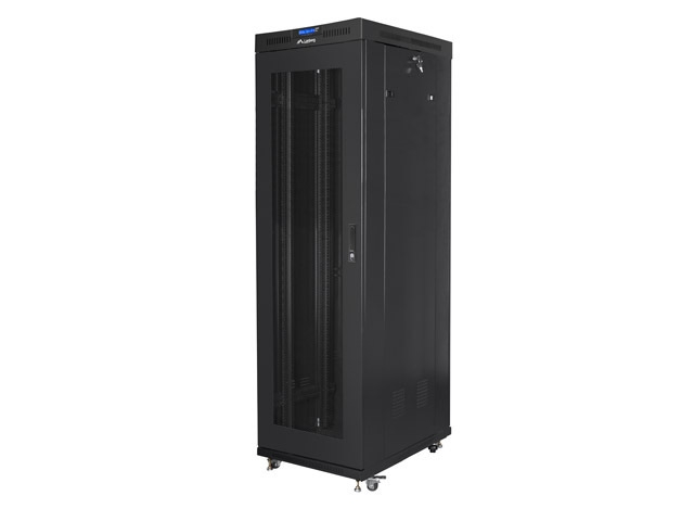 Шкаф за техника - Rack Lanberg rack cabinet 19" free-standing 42U-600x1000 (flat pack) with mesh door lcd black v2на ниска цена с бърза доставка - BestPC.BG