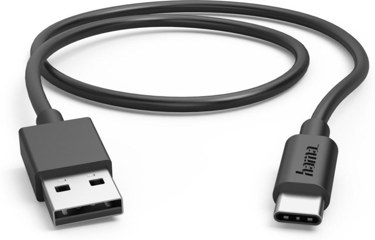 HAMA Кабел  USB-C - USB А, 0,5 м, 480Мbit- 3А, черенна ниска цена с бърза доставка - BestPC.BG