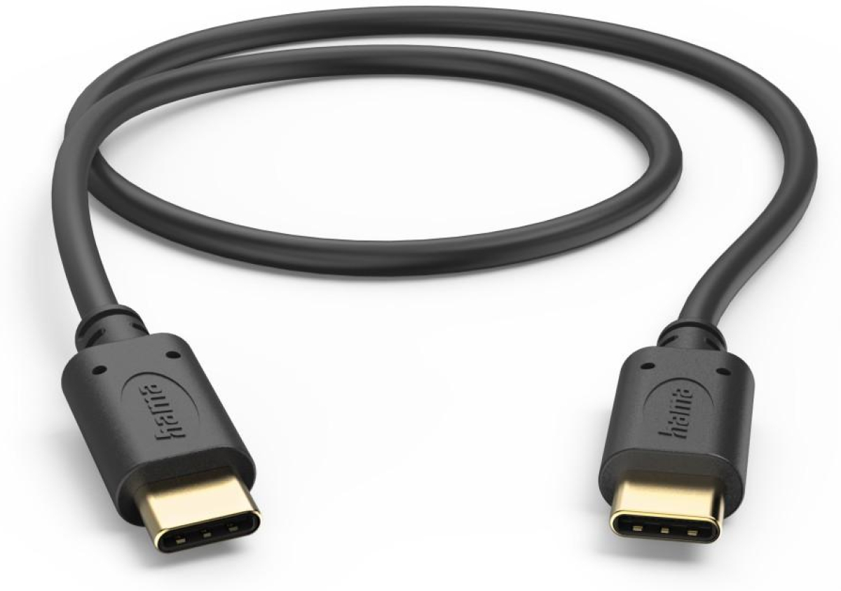 HAMA Кабел за зареждане, USB-C - USB-C, 0,5 м, черенна ниска цена с бърза доставка - BestPC.BG