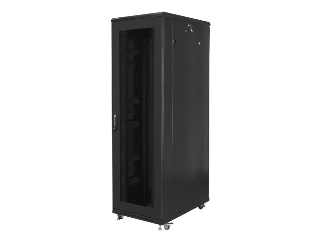 Шкаф за техника - Rack Lanberg rack cabinet 19" free-standing 42U-800x1000 (flat pack) with mesh door blackна ниска цена с бърза доставка - BestPC.BG