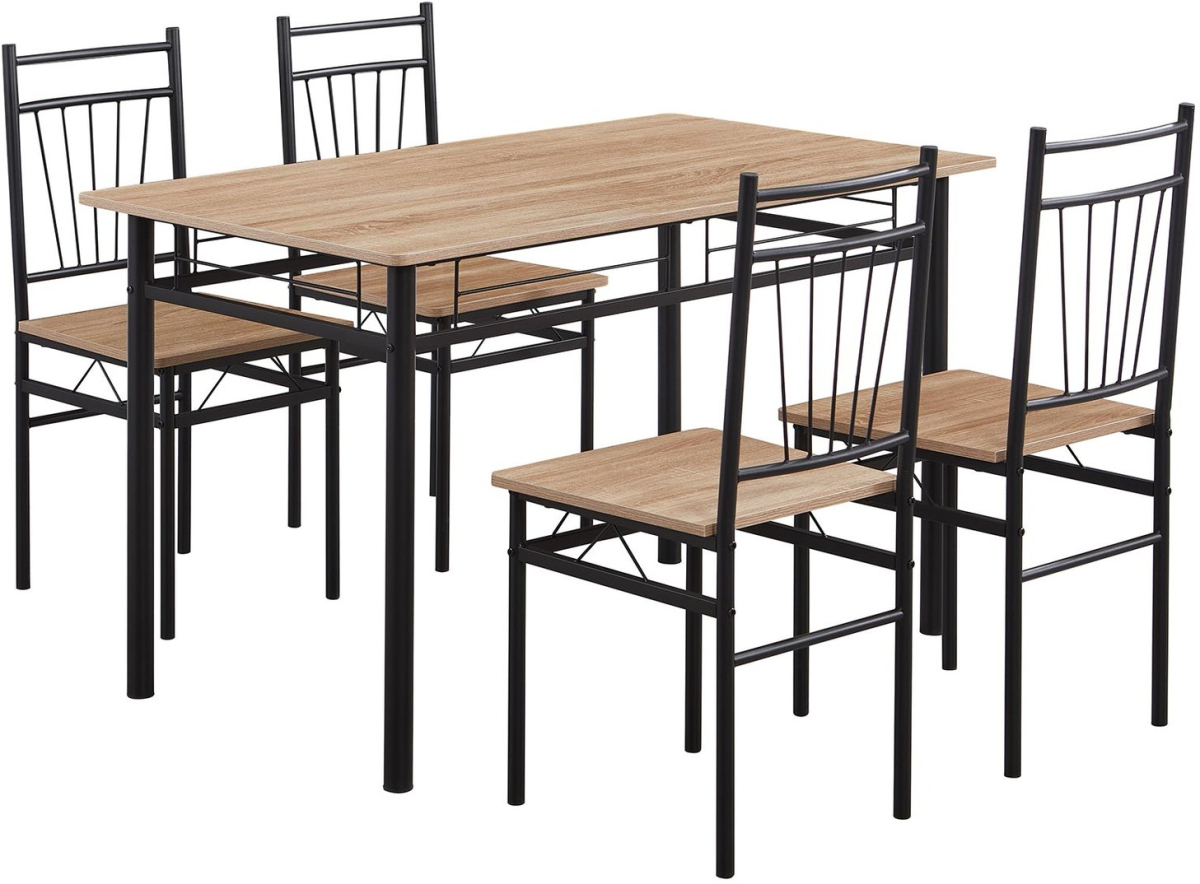 Комплект маса с 4 стола RFG Style, ПДЧ, дъб сонома, черен метална ниска цена с бърза доставка - BestPC.BG