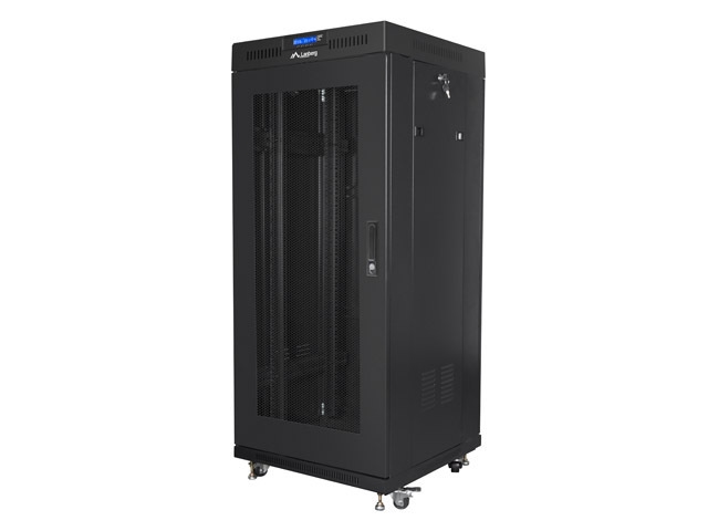 Шкаф за техника - Rack Lanberg rack cabinet 19" free-standing 27U-600x600 (flat pack) with mesh door lcd black v2на ниска цена с бърза доставка - BestPC.BG