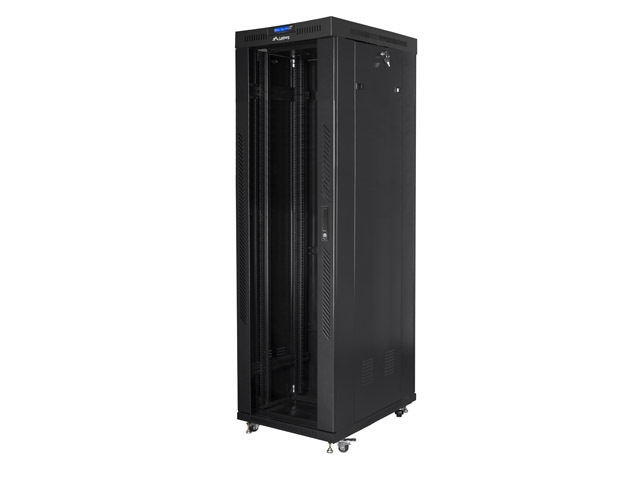 Шкаф за техника - Rack Lanberg rack cabinet 19" free-standing 42U-600x1000 (flat pack) with glass door lcd black v2на ниска цена с бърза доставка - BestPC.BG
