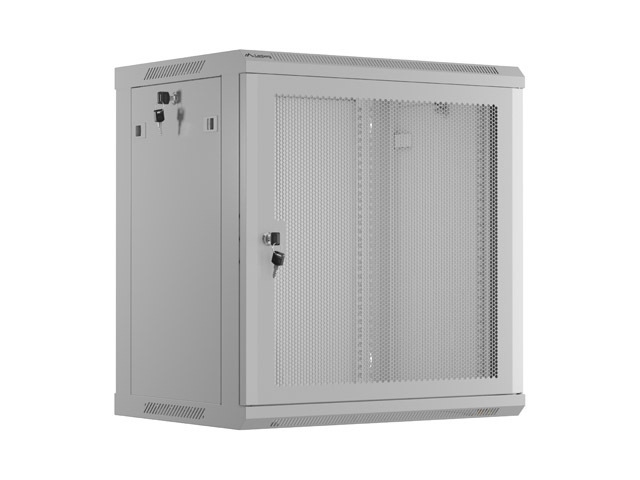 Шкаф за техника - Rack Lanberg rack cabinet 19" wall-mount 12U-600x450 with perforated door grey (flat pack)на ниска цена с бърза доставка - BestPC.BG
