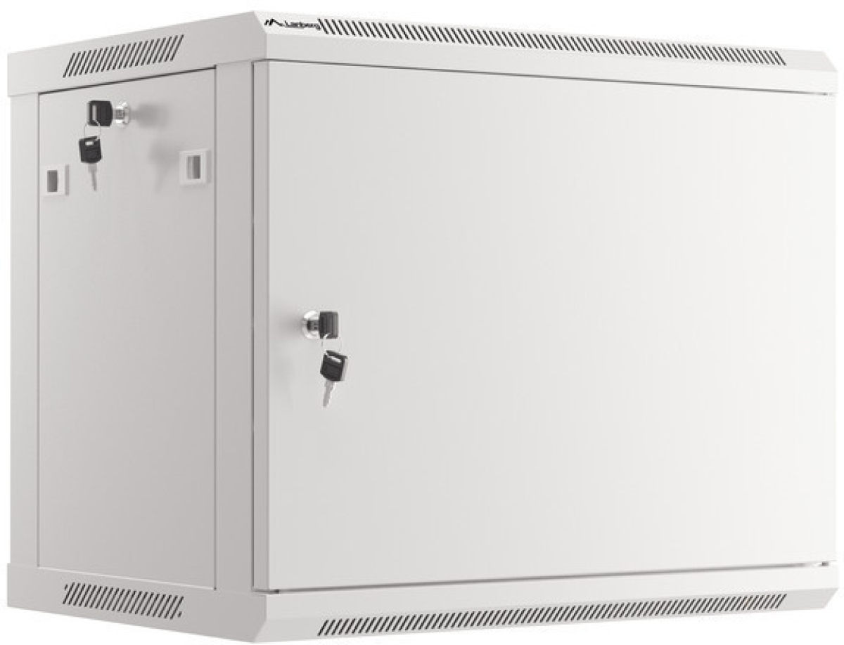 Шкаф за техника - Rack Lanberg rack cabinet 19" wall-mount 9U-600x450 for self-assembly with metal door grey (flat pack)на ниска цена с бърза доставка - BestPC.BG