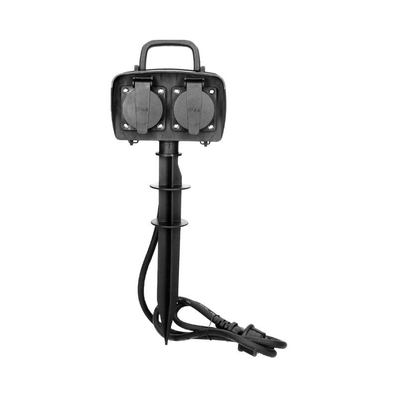 Контакт Разклонител градински 2x 2P+E Шуко 16A IP44 с кабел 1.5m Черен - ORNO Heavy-duty OR-AE-13138(GS)на ниска цена с бърза доставка - BestPC.BG