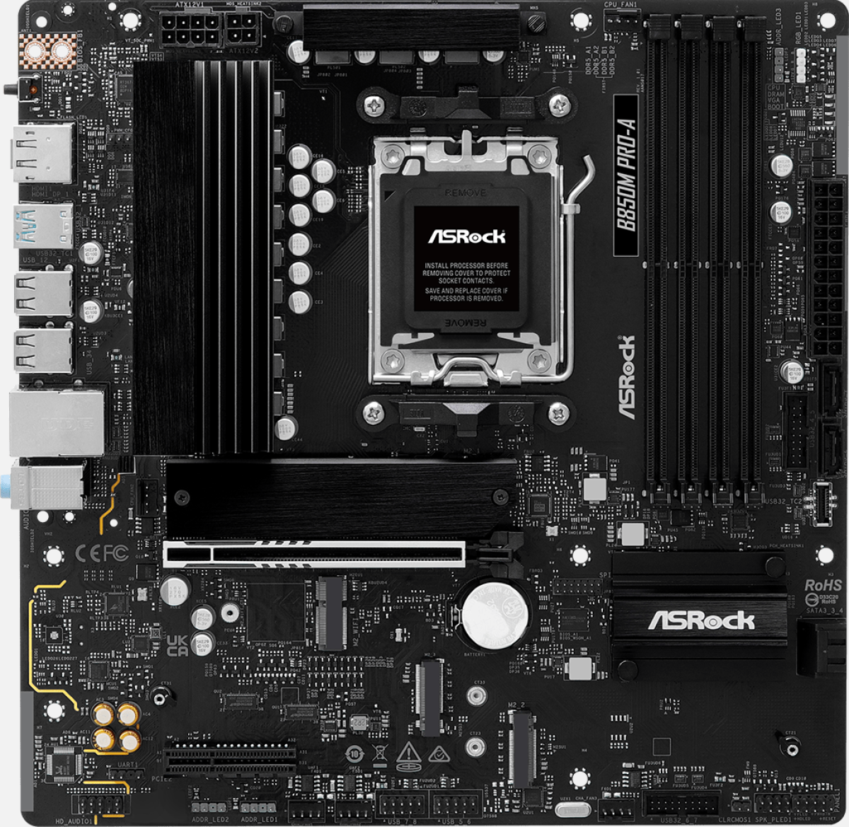 Дънна платка ASROCK B850M Pro-A mATX AM5 DDR5на ниска цена с бърза доставка - BestPC.BG
