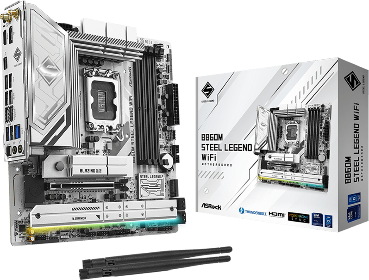 Дънна платка ASROCK B860 Steel Legend WiFi ATX LGA1851 DDR5на ниска цена с бърза доставка - BestPC.BG