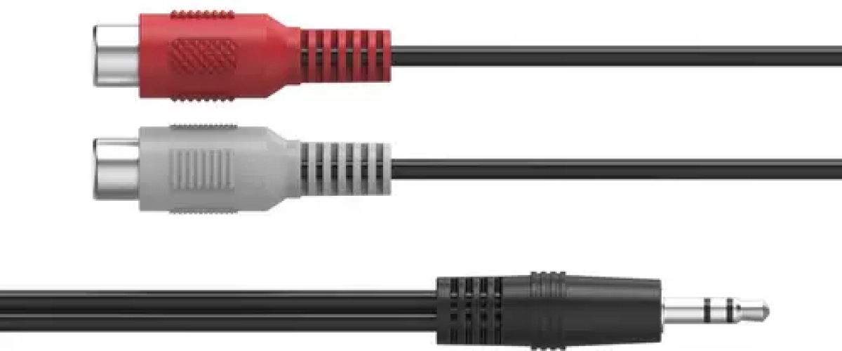 HAMA Аудио адаптер, 2 x RCA женско - 3.5 mm жак мъжко, стереона ниска цена с бърза доставка - BestPC.BG