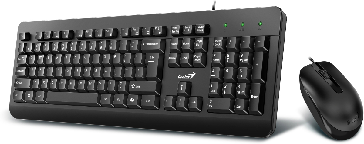 Genius клавиатура и мишка Keyboard and Mouse - KM-160 Black - AI, BG, USB, Чернана ниска цена с бърза доставка - BestPC.BG