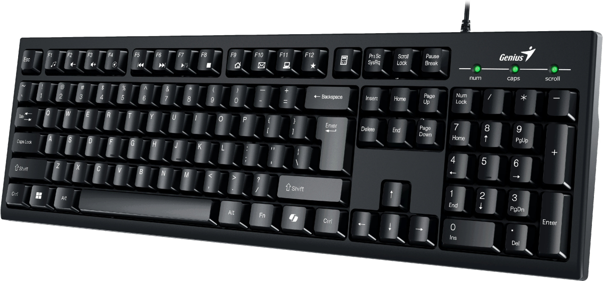Genius клавиатура кирилизирана Smart Keyboard KB-100 Black - AI, BG Layout, USB, Чернана ниска цена с бърза доставка - BestPC.BG