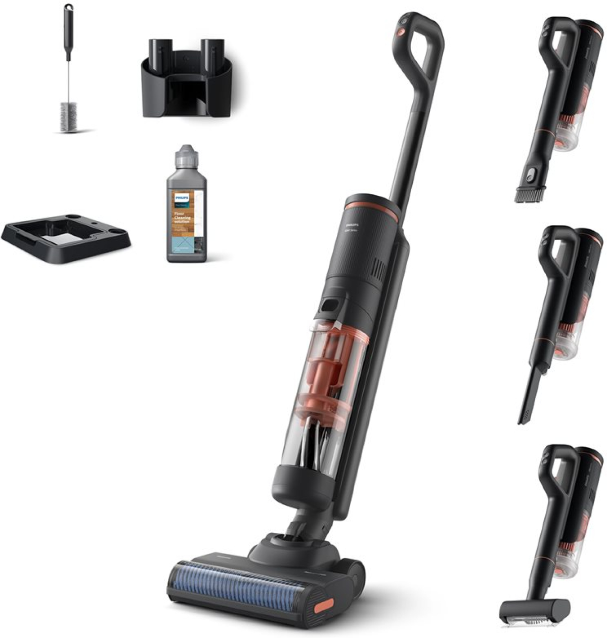 Прахосмукачка Philips 6000 Series XW6264, 2 в 1, безкабелна, за сухо и мокро почистване, черенна ниска цена с бърза доставка - BestPC.BG