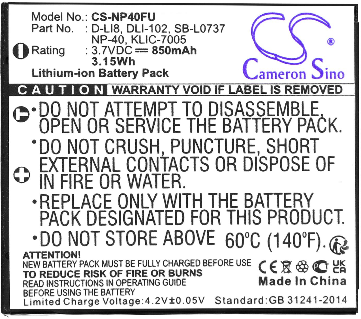 Аксесоар за фотоапарат FUJI NP40 Li-Ion - Батерия за фотоапарат, 3.7 V, 700 MAH, Cameron Sinoна ниска цена с бърза доставка - BestPC.BG