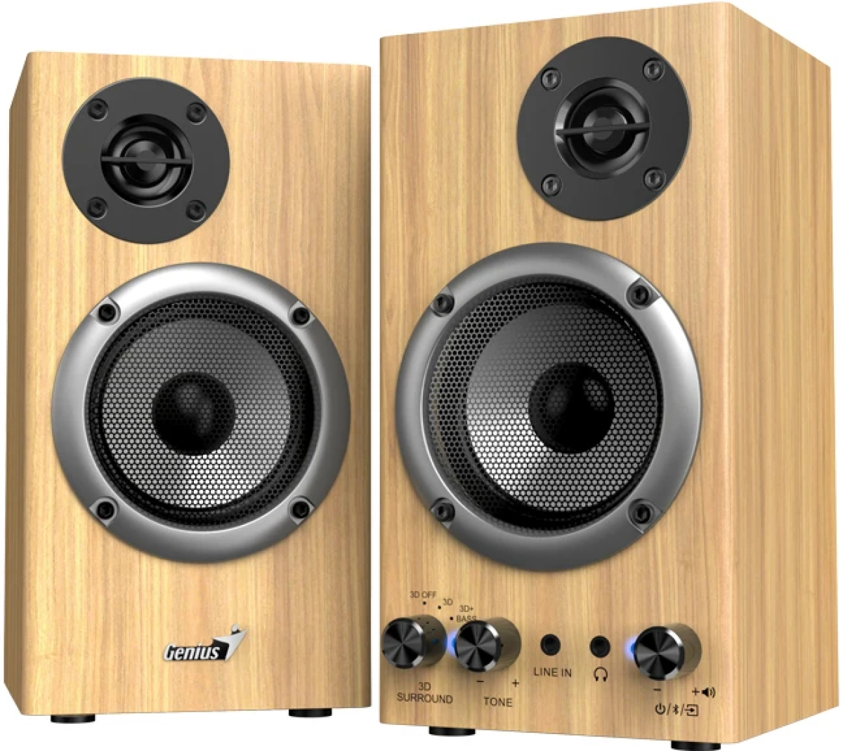 Озвучителна система Genius тонколони Speakers 2.0 - SP-HF520BT - 20W RMS, Bluetooth, 3D Surround, Pine Woodна ниска цена с бърза доставка - BestPC.BG