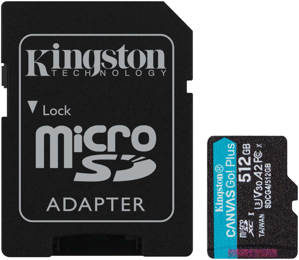 Kingston Canvas Go! Plus Gen4 microSDXC - 512 GB, 200MB/s., Card + Adapterна ниска цена с бърза доставка - BestPC.BG