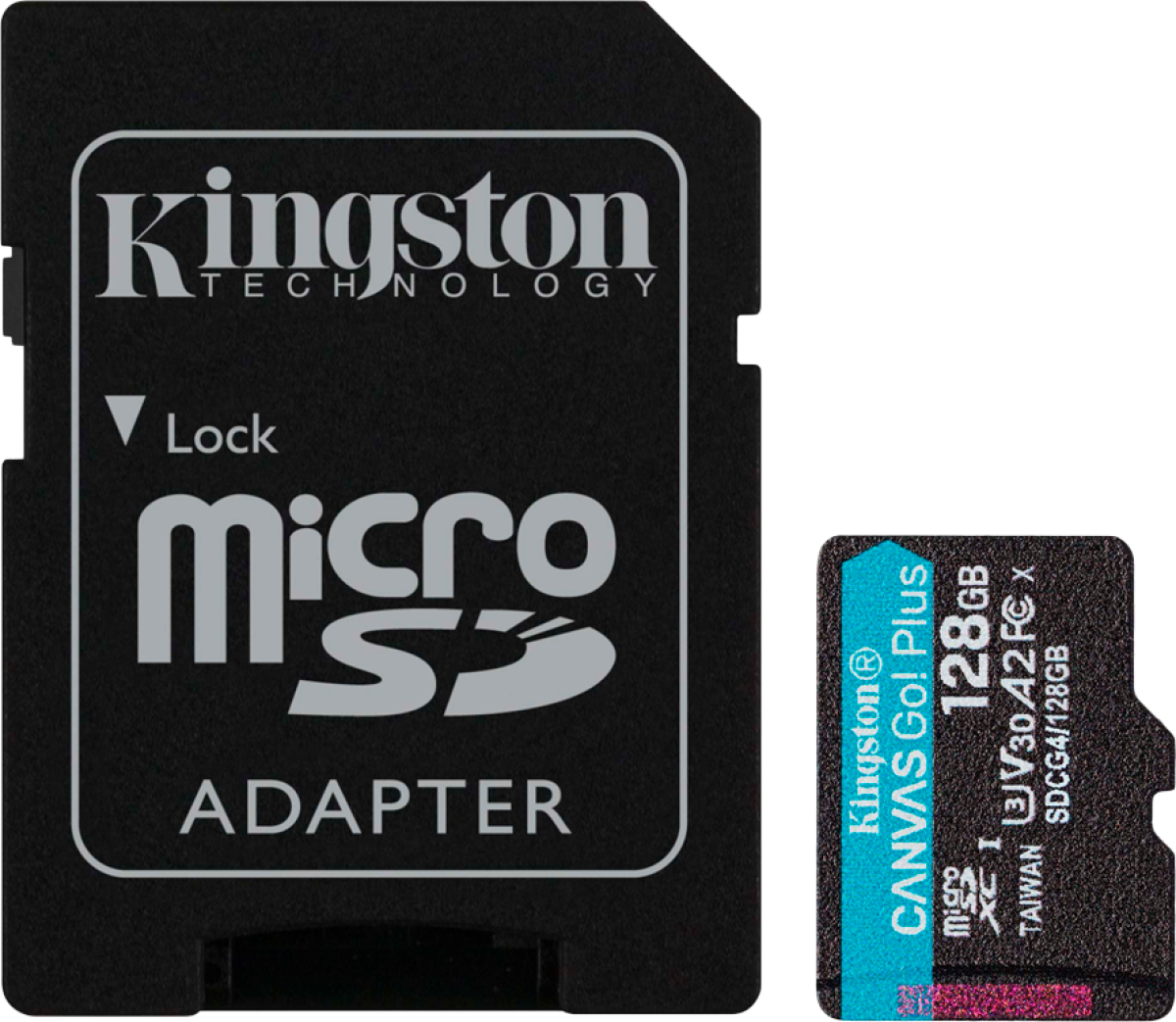 Kingston 128GB microSDXC Canvas Go Plus Gen4 200MB-s A2 U3 V30 Card + Adapterна ниска цена с бърза доставка - BestPC.BG